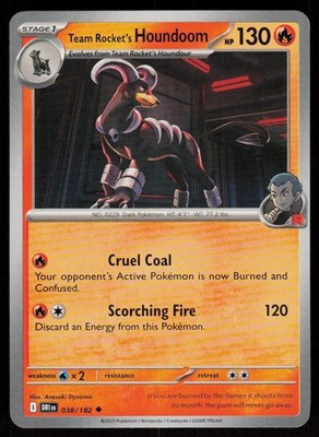 Team Rocket's Houndoom 038/182 Uncommon Destined Rivals Pokemon Near Mint