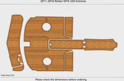 2015 Rinker MTX 220 Extreme Swim Platform Cockpit Boat EVA Pad Flooring Teak Mat