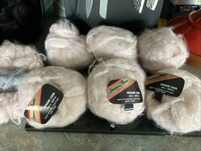 Vintage Sheena Anne Luxury Mohair Look Wool Yarn Baby Pink 50g X 6 100% Acrylic