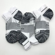3 Pairs Men's Lightweight Running Ankle Socks Size Med White Hex Tec BOMBAS