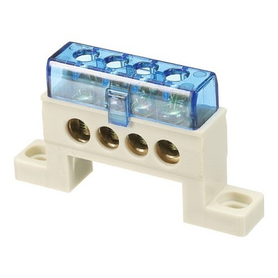 Terminal Ground Bar, 4 Positions 7x11mm Ground Block for Electrical, Blue