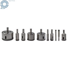 10 PCS 6mm - 50mm Diamond Drill Bit Set for Tiles Glass Ceramic DIY
