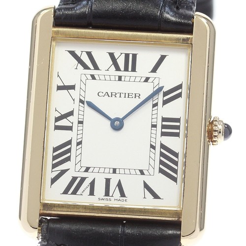 CARTIER Tank solo LM W1018855 K18YG2 tone Silver Dial Quartz Men's Watch_870295