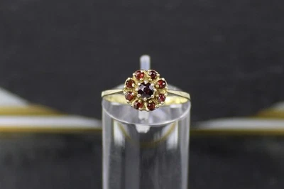 Granatring, Goldring, 333er Gelbgold, 8 Karat - Bild 1 von 4
