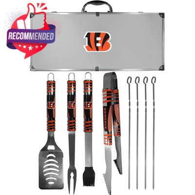 Nfl Sports Fan Shop Cincinnati Bengals Steel Tailgater Bbq Set W/case 8 Piece