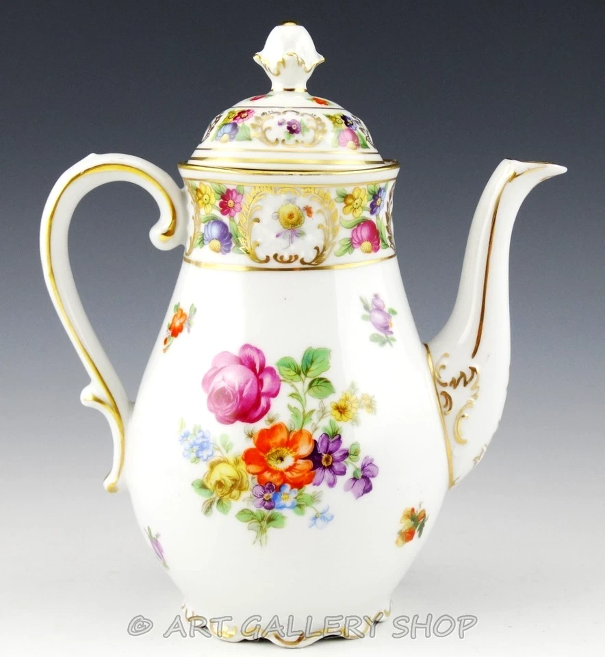 Schumann Bavaria EMPRESS DRESDEN FLOWERS 7" SMALL TEA OR COFFEE POT WITH LID - Image 4 of 4