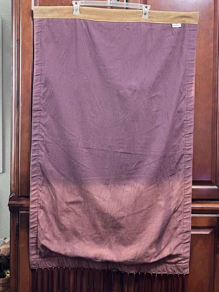 Tapiz colgante de pared vintage de lana y cuero con cuentas a mano 29x54 CBK hecho en la India Foto 3 de 4