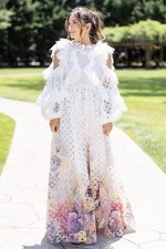 Zimmermann Women's Prima Floral Laser-Cut Gown Dress Size 2 (10-12au) US 6-8