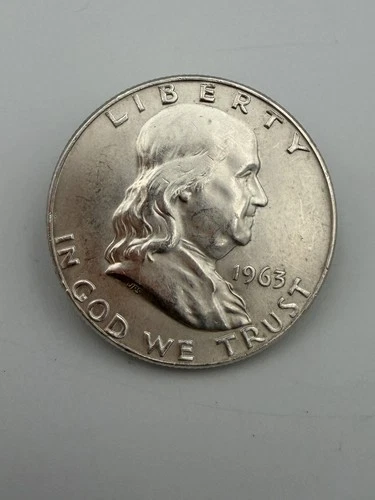 BU 1963 D Franklin Silver Half Dollar 50c US Coin Brilliant Uncirculated Denver