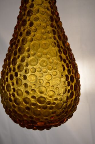 Vintage Empoli Hobnail Decanter Italian Glass Amber MCM Genie Bottle 22" - Picture 9 of 16