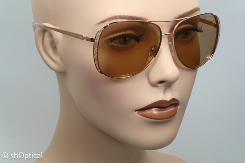 Michael Kors MK1082 1108R1 Womens Pilot Mirrored Tinted Sunglasses Gold 58mm - Picture 9 of 9