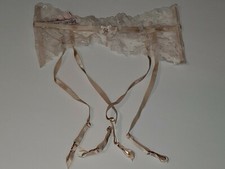 Victoria's Secret White Lacey Beaded Garter Belt  Sz XS/S, NWT  Free Shipping 