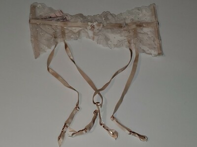 Victoria's Secret White Lacey Beaded Garter Belt! Sz XS/S, NWT! Free  Shipping!