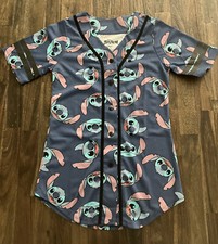 Disney Lilo & Stitch Women’s Small Baseball Jersey Button Up Disneyland