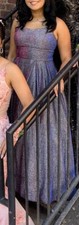 Charcoal gray iridescent prom dress
