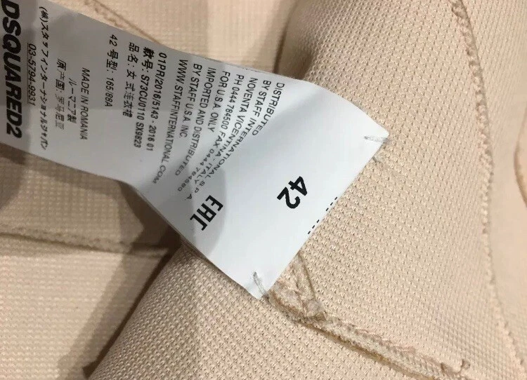 Mini abito da passerella Dsquared2 in pelle nuda UK10