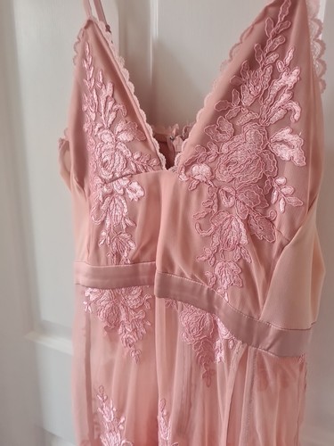 House of CB Lucia Dress Sheer Lace And Bandage Maxi Two-Piece Set in Rose Pink - Picture 12 of 18