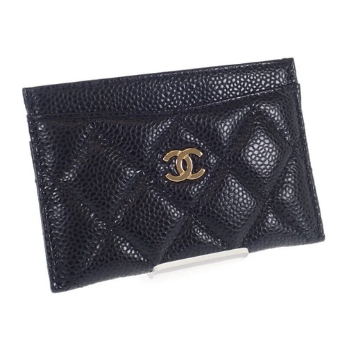 CHANEL Classic Card Case Grained Calfskin Black Unisex TGIS
