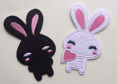 Osterhase Hasen Bügelbild/Aufnähen bestickt Patch Applikationen Abzeichen