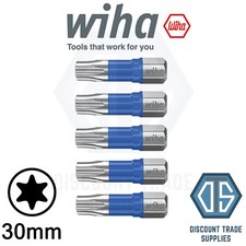 Image of Wiha 41609 TORX T15 30mm T Bit Set - Pack of 5, 25mm Long Impact Driver Screw 