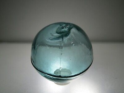 RARE 3.12 inch Tri-mold Japanese Glass Float Small Seal Button (#2163) 