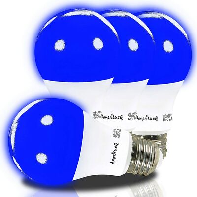 A19 Colored LED Bug Mosquito Light Bulb 60W Equivalent (7W) Multicolor 4 Pack