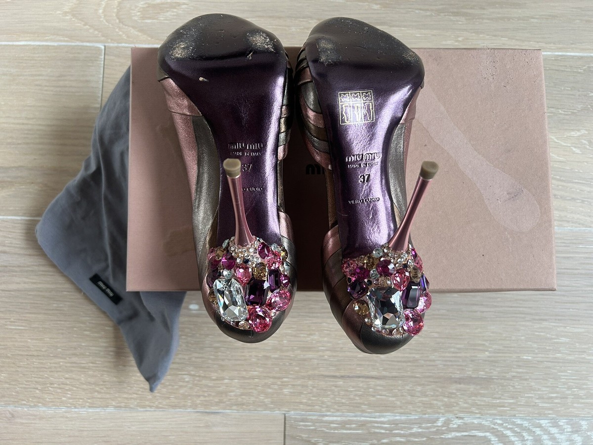 MIU MIU スワトフスキークリスタルヒール 41 (27センチ） MIU MIU HIGH HEEL SWAROVSKI CRYSTAL SHOES 37 | eBay