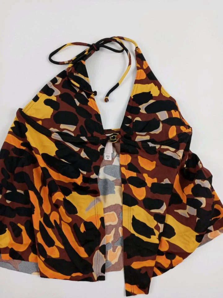 Victoria Secret Tankini Mujer Talla Mediana Bikini Top de Natación Naranja Camuflaje Foto 2 de 4