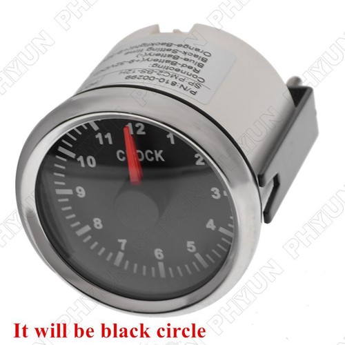 Car Boat 52mm/2 inch Clock Guage Red Backlight Instrument Hour Meters Waterproof - Picture 8 of 9