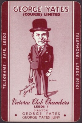 Spielkarten 1 Einzelkarte alt GEORGE YATES Werbung BUCHMACHER Glücksspiel MAN