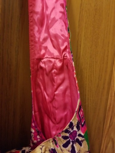 Handmade Hand Sewn Crafted w/Vtg Bright Fabric Purse Bucket Hippie Shoulder Bag - 第 10/12 張圖片