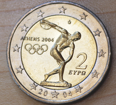 2004 Greece 2 Euro Olympic Games 2004 in Athens Bimetallic Unc. | eBay