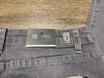 Jeans 7 For All Mankind - Coupe Slim Jambe Droite Gris Délavé - Taille 16 Neuf Avec étiquettes
