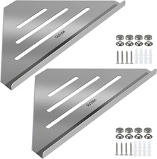 2 Pcs 304 Stainless Steel Corner Shelf with Screws, Triangle Shower Caddy, Wall