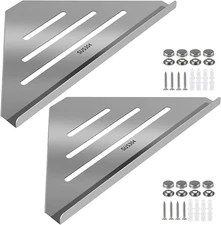 2 Pcs 304 Stainless Steel Corner Shelf with Screws, Triangle Shower Caddy, Wall