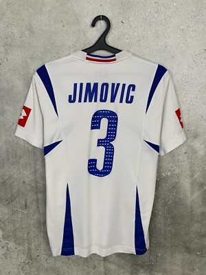 SERBIA AND MONTENEGRO 2006 AWAY FOOTBALL SHIRT #3 JIMOVIC LOTTO