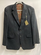 Lauren Ralph Lauren Mens Blazer 40R Black Suede Feel Polyester Paisley Lined NWT