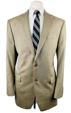 RALPH LAUREN Mens 42L Solid Beige Super Soft Blazer Sport Coat Suit Jacket