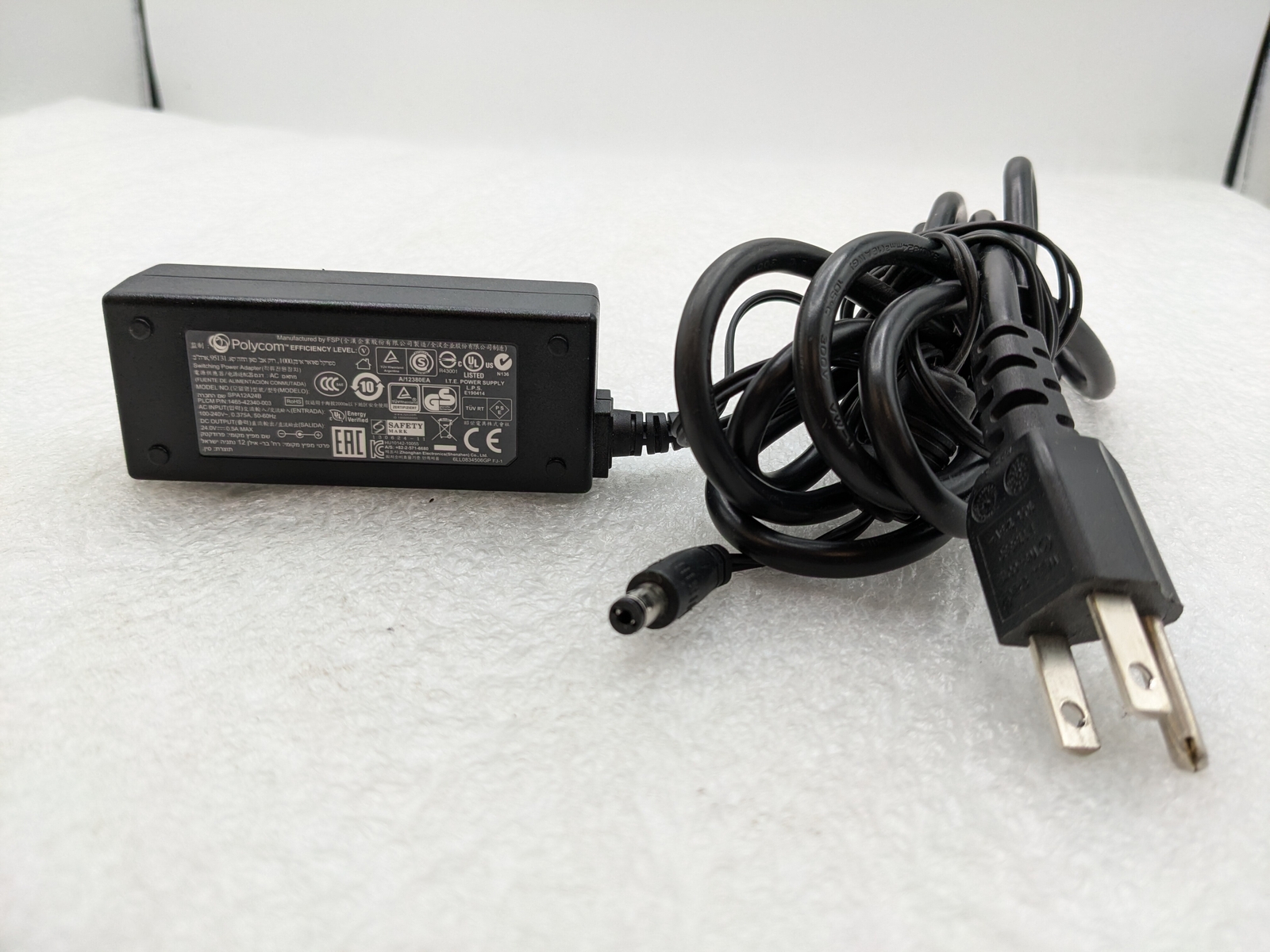 Polycom SPA12A24B & 1465-42340-003 AC Power Adapter 24V 0.5A 9NA0121101 FREE S/H