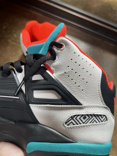 Dikembe Mutombo Adidas Hi Top Men’s 10 Basketball *No Straps* Orange Teal Black - Picture 15 of 16