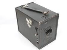 AGFA Box Kamera für for 6x9cm Rollfilm Fixfokus Objektiv Verschluss funktioniert