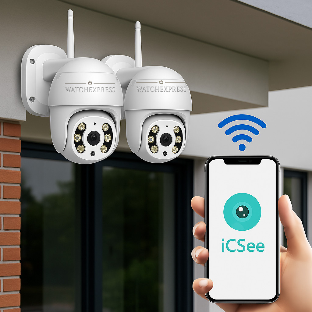Doppia Telecamera WiFi iCSee per Sicurezza Casa - Impermeabile Wireless