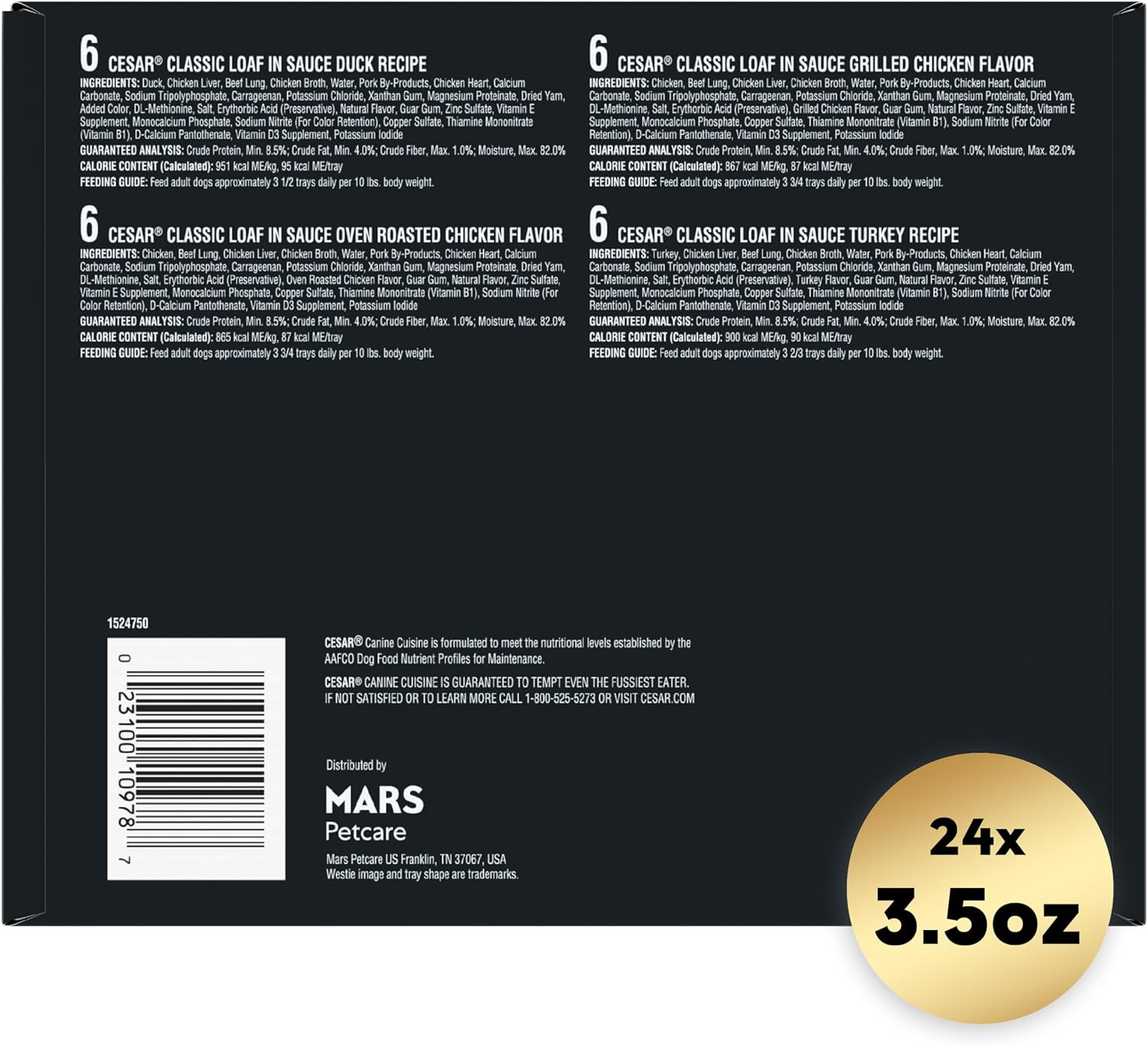 Wet Dog Food Variety Pack, Poultry in Sauce, 3.5Oz Trays, 24 Pack