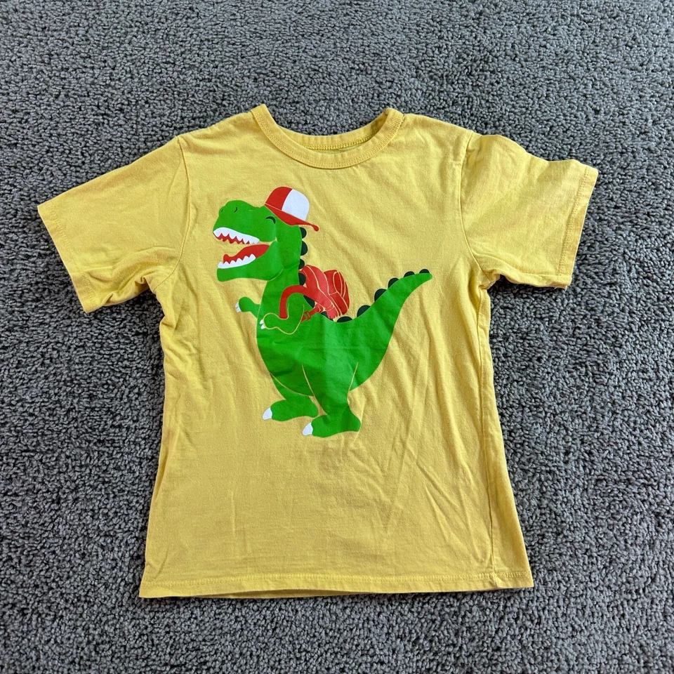 Place Shirt Boys Small Yellow Dinosaur Tyrannosaurus Rex T Rex Short Sleeve Kids - Image 2 of 4