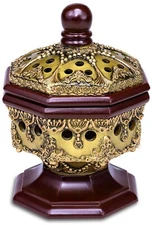 Charcoal Incense Burner Frankincense Resin - Luxury Octagon Burner by AM