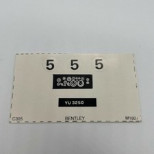Greenhills Scalextric Bentley 3L No. 5 Roundel  Instrument Panel  Registration