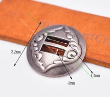 5X Western Antique Sliver Saddles Bridles Leathercraft Slotted Conchos 1-1/4"