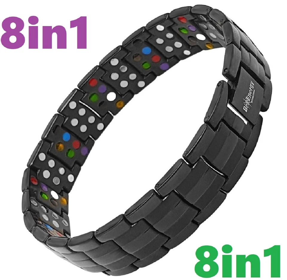 BIOENEREGY TITANIUM Magnetic GERMANIUM Energy Armband Power Bracelet JADE 8in1 Copper