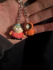 Vintage South Park Mini Figure Keychains Kenny and Cartman 2x