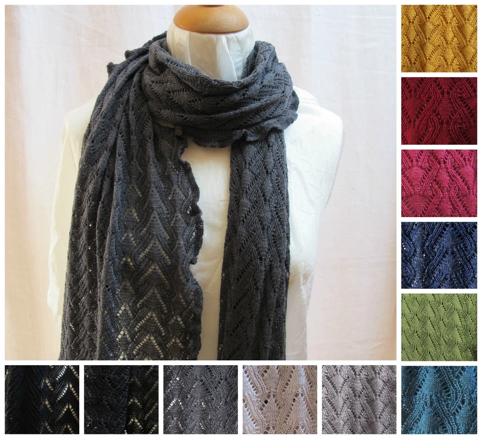 Schal Wolle ( Merino Schurwolle ) Lochmuster Invero Wolle Tuch Wolltuch Lilly